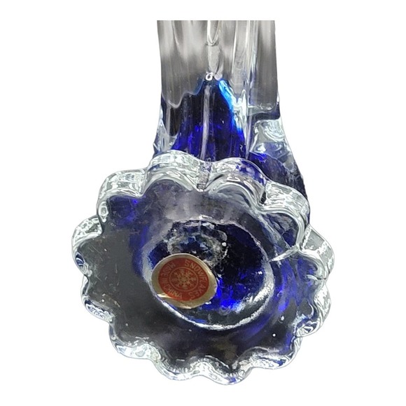 Vintage Snowflakes Blown Glass Bluebird - Picture 6 of 9